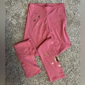 Old Navy Girls leggings. Pink and gold metallic, Never worn. Sz XL (14-16)